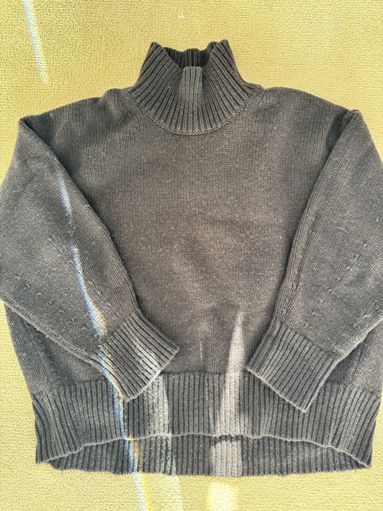 Cos Dark Gray Ribbed Turtleneck Sweater